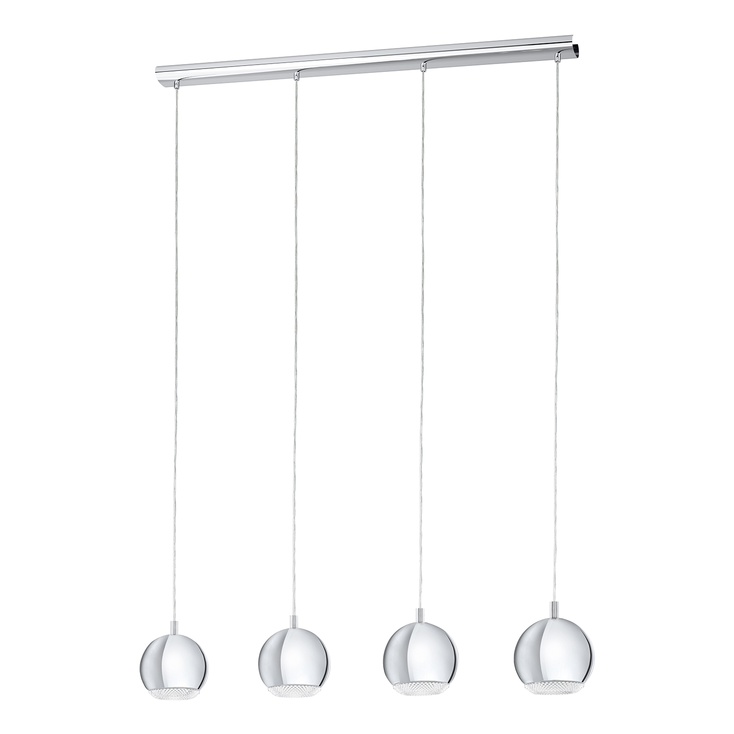 foto del prodotto eglo lampadario a sospensione moderno conessa acciaio cromo 4 luci gu10 3w