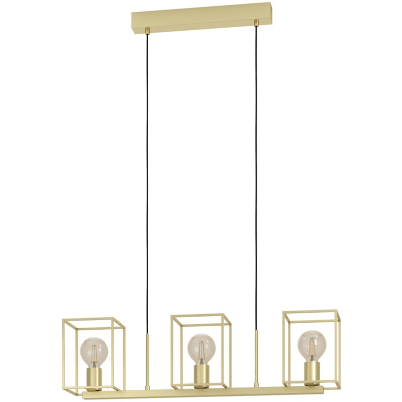 foto del prodotto eglo lampadario a sospensione moderno cumiole acciaio oro 3 luci e27