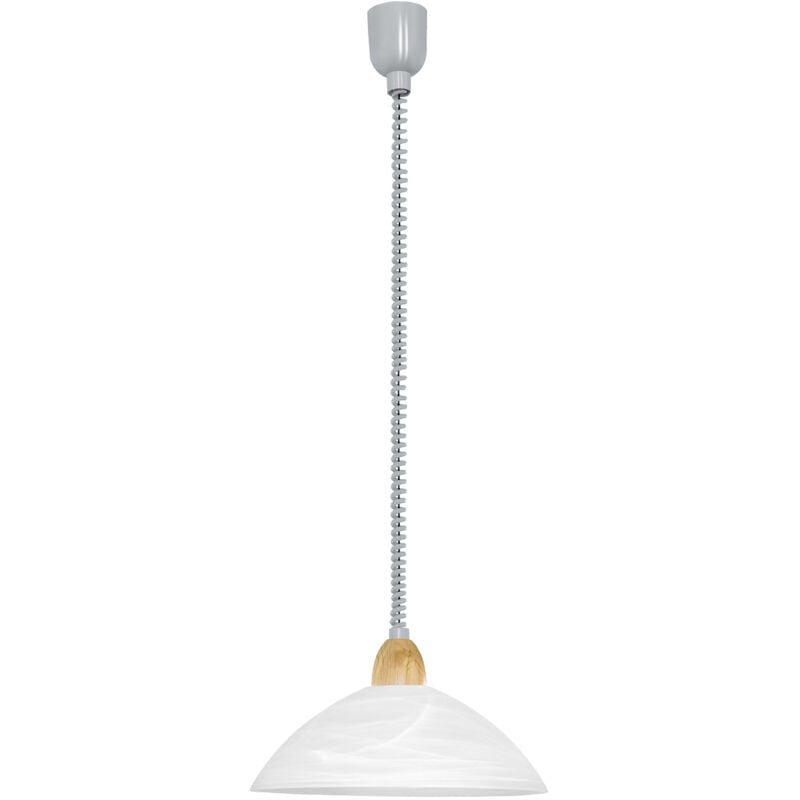 foto del prodotto eglo lampadario a sospensione moderno lord 2 policarbonato nichel vetro 1 luce e27