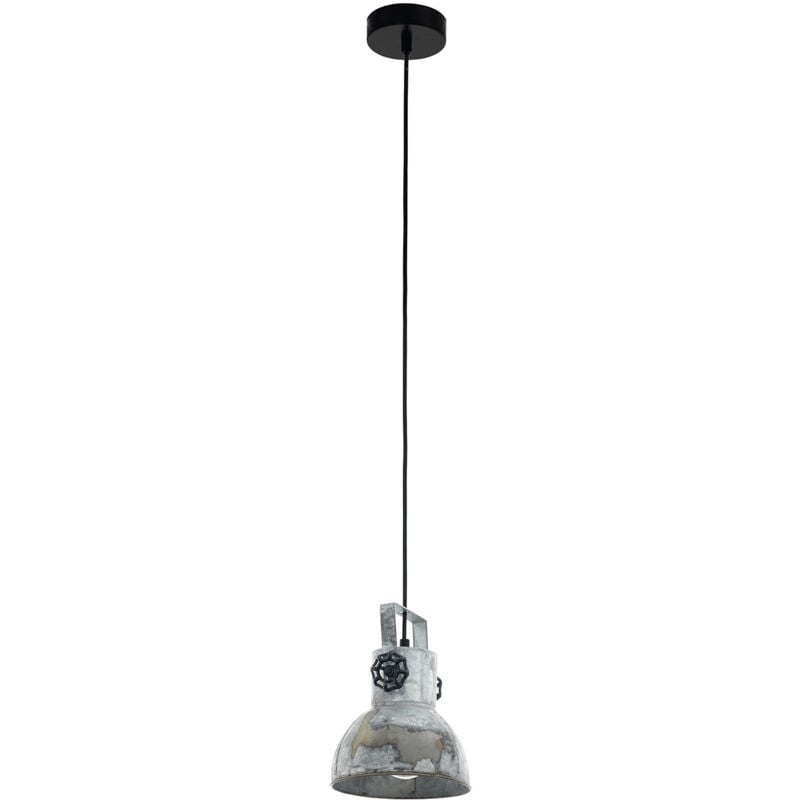 foto del prodotto eglo lampadario a sospensione vintage barnstaple acciaio nero 1 luce e27