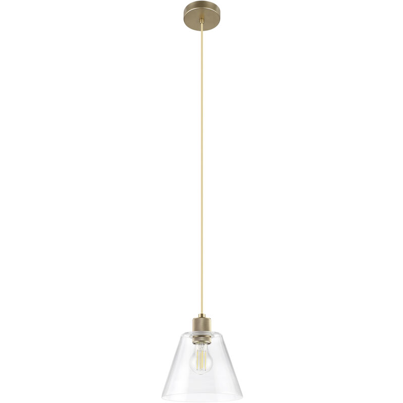 foto del prodotto eglo lampadario a sospensione vintage copley acciaio oro vetro 1 luce e27