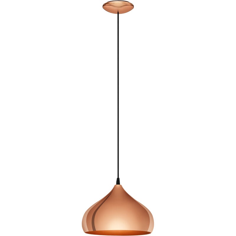 foto del prodotto eglo lampadario a sospensione vintage hapton acciaio rame 1 luce e27