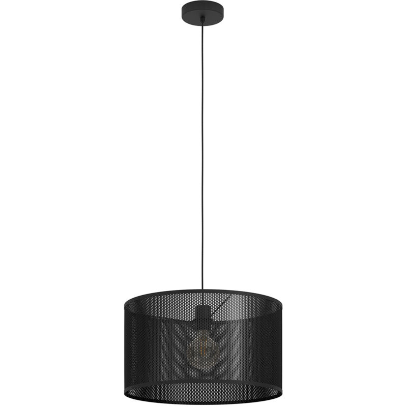 foto del prodotto eglo lampadario a sospensione vintage manby acciaio nero 1 luce e27