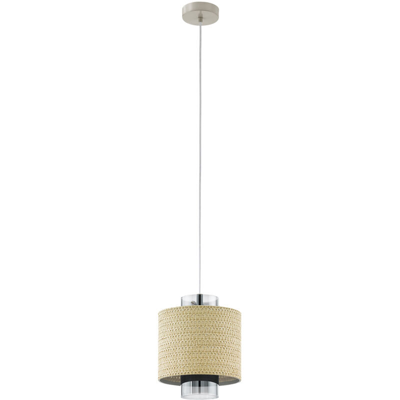 foto del prodotto eglo lampadario a sospensione vintage mediouna acciaio beige 1 luce e27