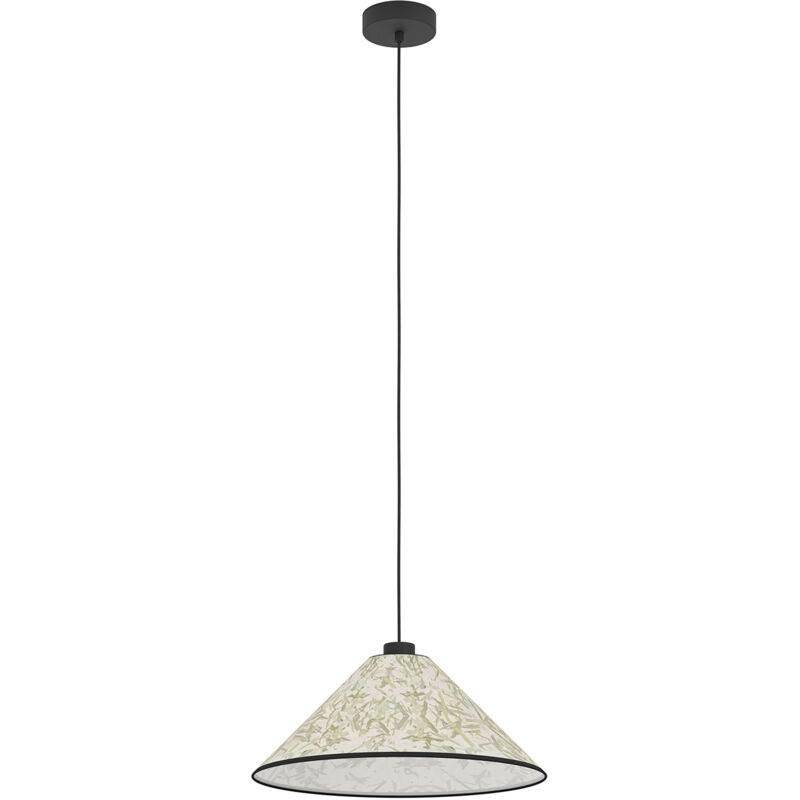 foto del prodotto eglo lampadario a sospensione vintage oxpark acciaio nero bianco 1 luce e27
