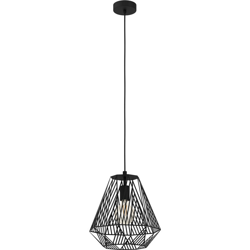 foto del prodotto eglo lampadario a sospensione vintage stype acciaio nero 1 luce e27