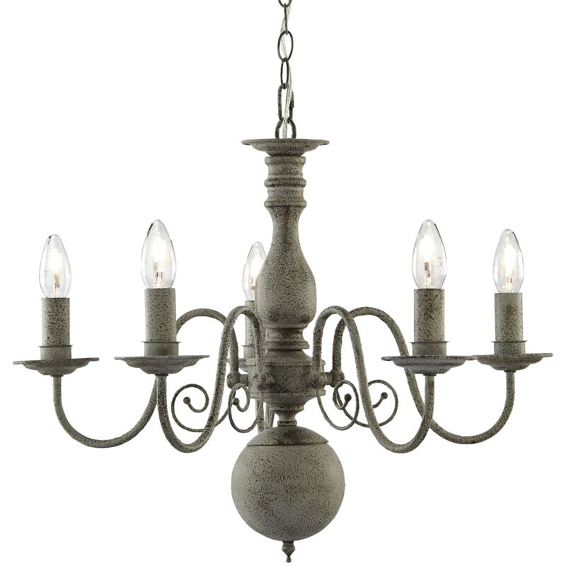 foto del prodotto eglo lampadario contemporaneo greythorne acciaio grigio 5 luci e14