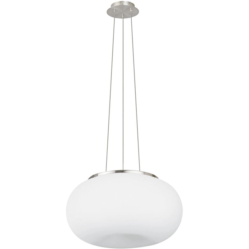 foto del prodotto eglo lampadario contemporaneo optica acciaio nichel opaco vetro 2 luci e27