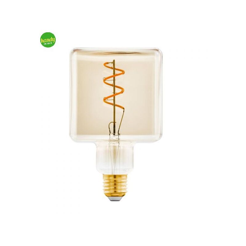 foto del prodotto eglo lampadina vintage e27 4w 1600k 95mm ambra forma cube