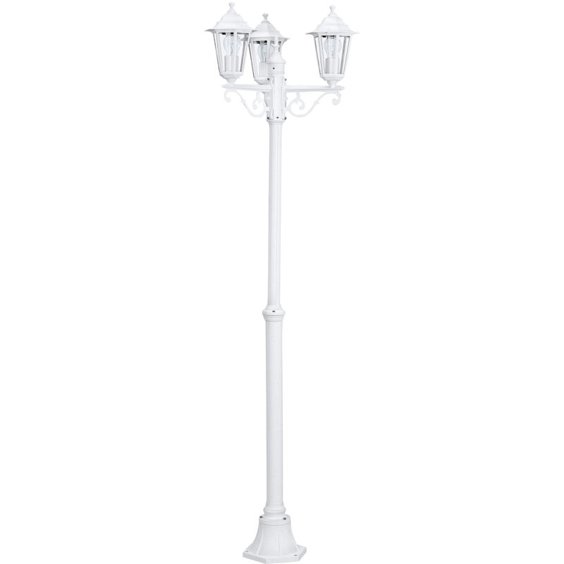 foto del prodotto eglo lampione esterno classico laterna 5 alluminio bianco 3 luci e27