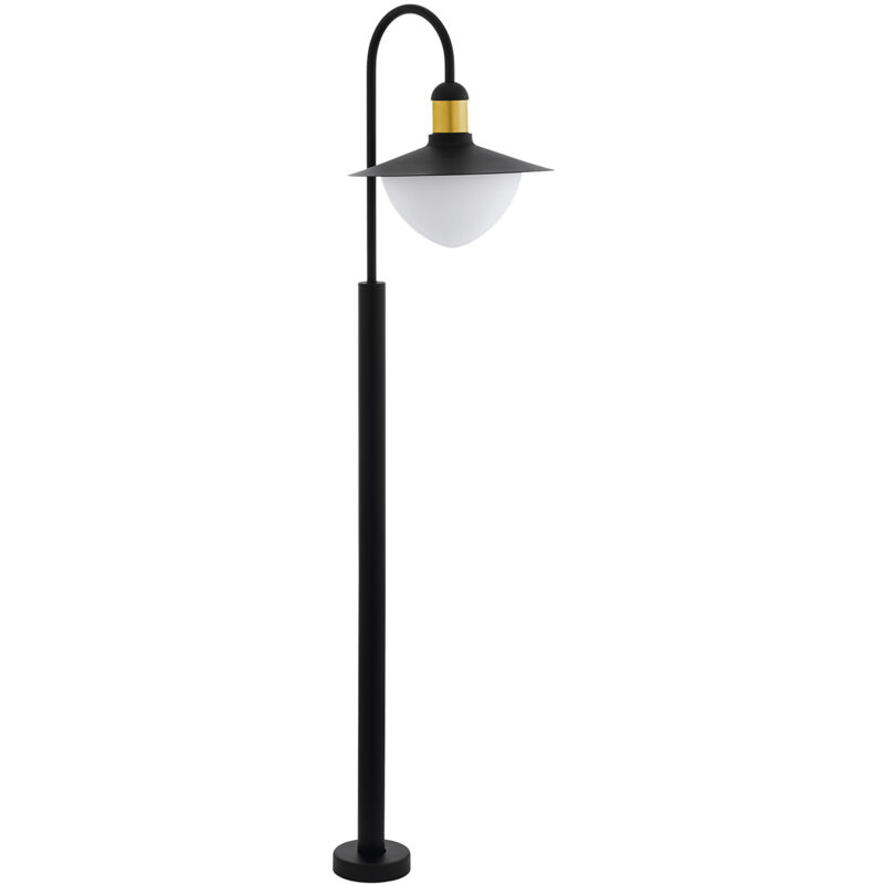 foto del prodotto eglo lampione esterno contemporaneo sirmione metallo nero vetro bianco 1 luce e27