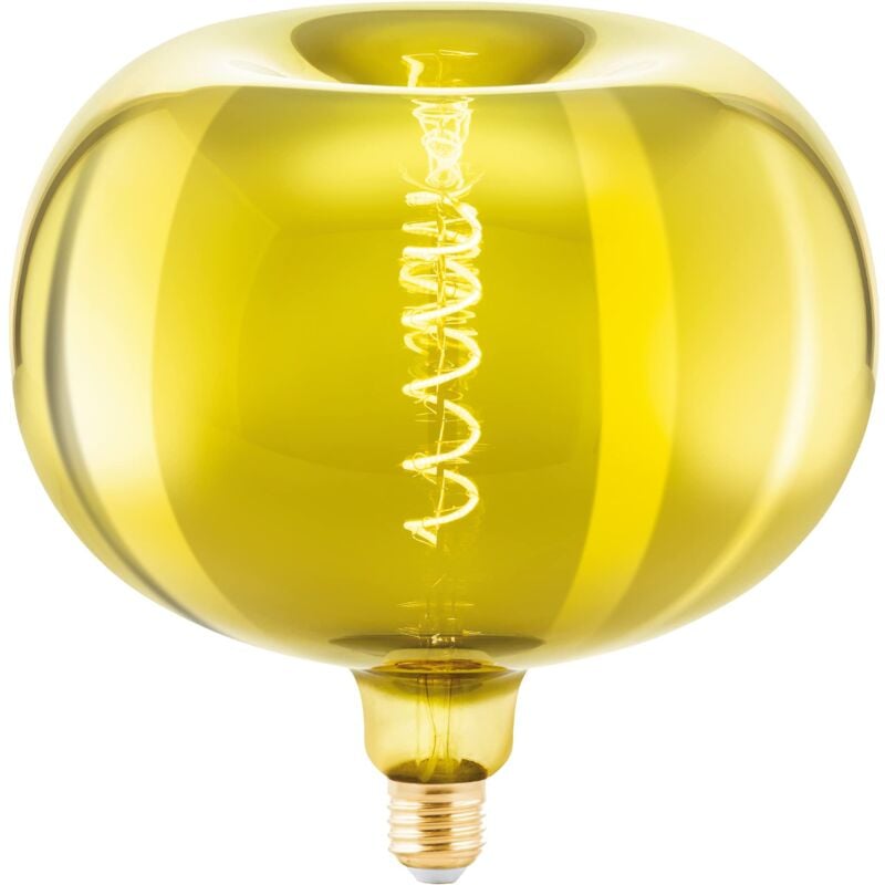 foto del prodotto eglo - led e27 dimmerabile a forma di mela, lampadina a spirale di grandi dimensioni, dorata vintage con dimmerazione in design retro, 4 watt, 40