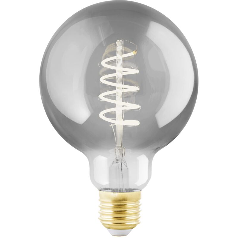 foto del prodotto eglo led e27 dimmerabile, lampadina a spirale globe, lampada vintage nero trasparente in design retr , 4 watt, 100 lumen, illuminante bianco caldo,