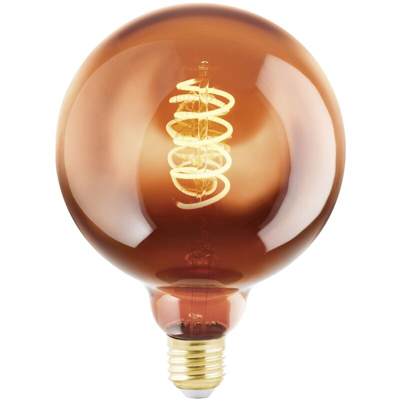 foto del prodotto eglo led e27 dimmerabile, lampadina a spirale globo, lampada vintage color rame dal design retr , 4 watt, 30 lumen, illuminante bianco caldo,