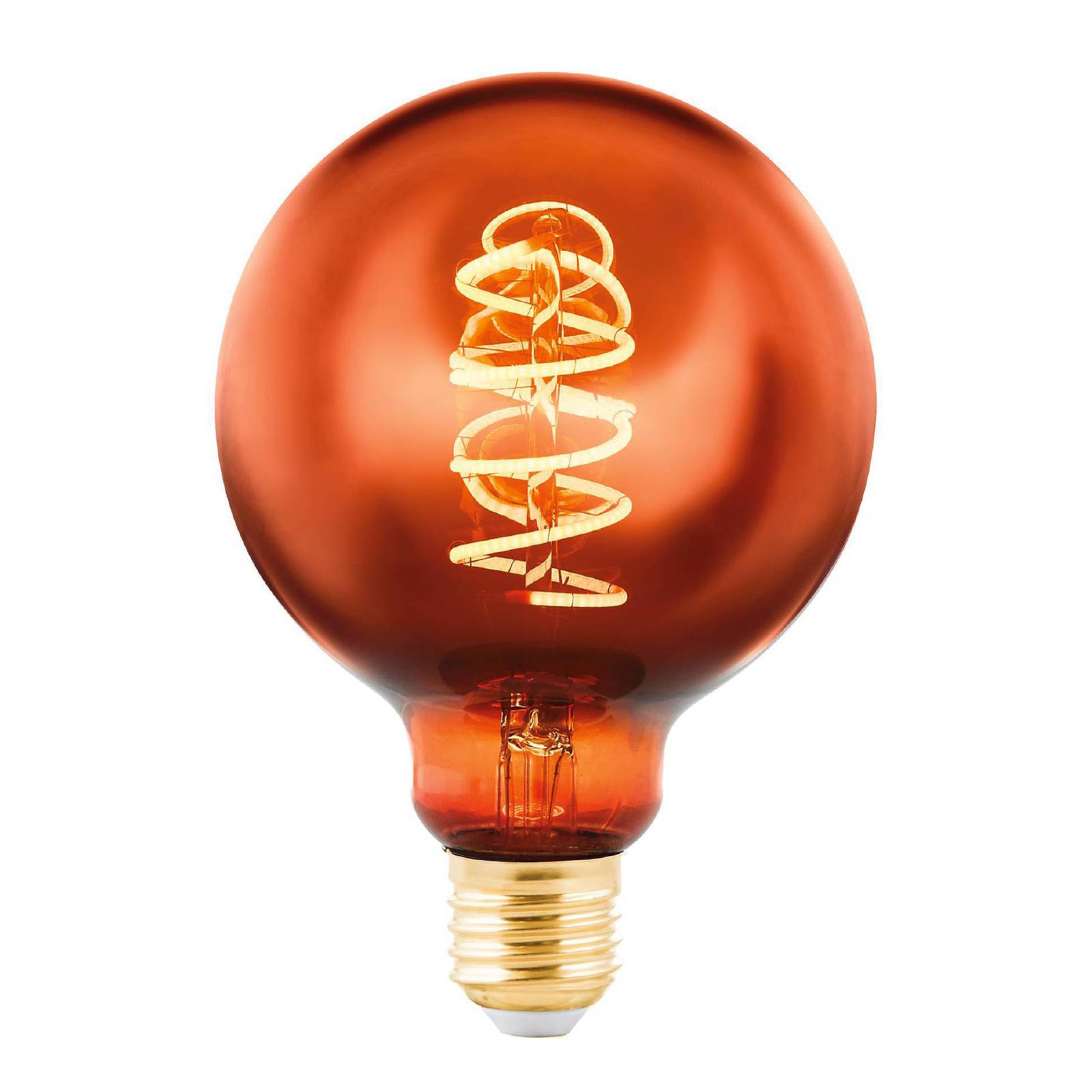 foto del prodotto eglo led globe e27 g95 4w filamento 2.000k rame