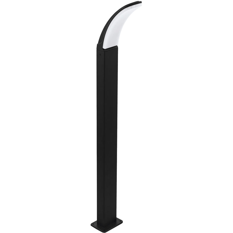 foto del prodotto eglo paletto esterno contemporaneo fiumicino alluminio nero policarbonato bianco led
