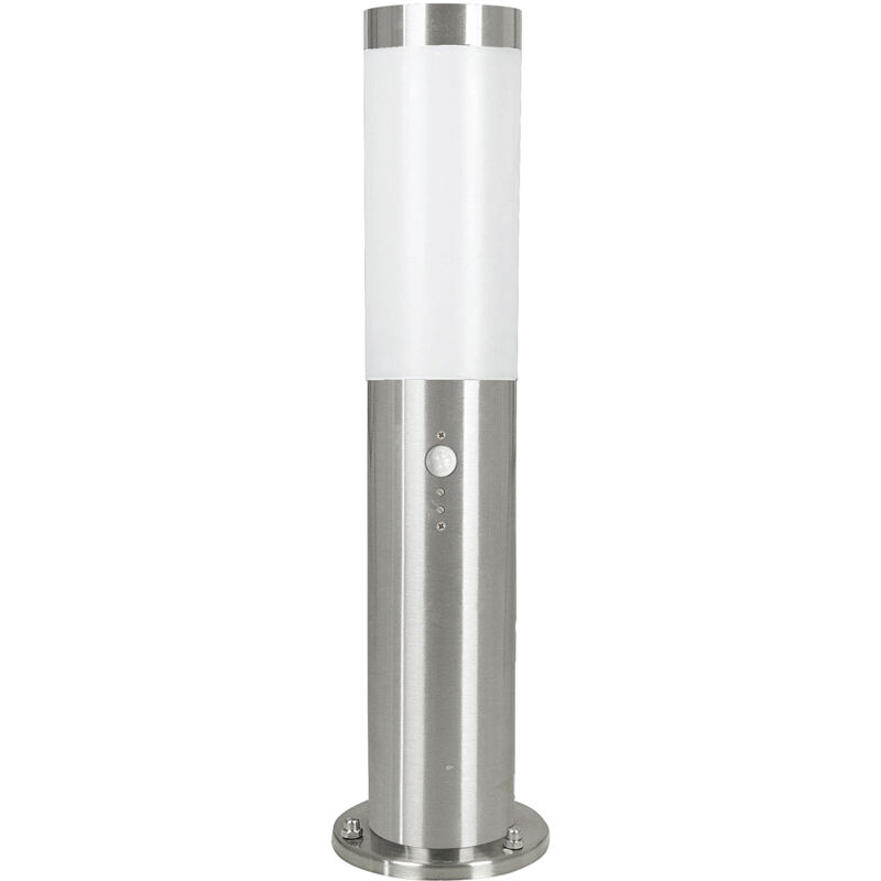 foto del prodotto eglo paletto esterno helsinki acciaio argento policarbonato bianco 1 luce e27 l45cm