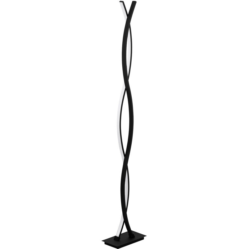 foto del prodotto eglo piantana moderna lasana 3 acciaio nero luce led integrato 36w