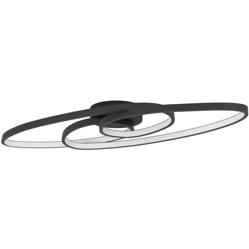 foto del prodotto eglo plafoniera contemporanea gianella alluminio nero luce led integrato 38w