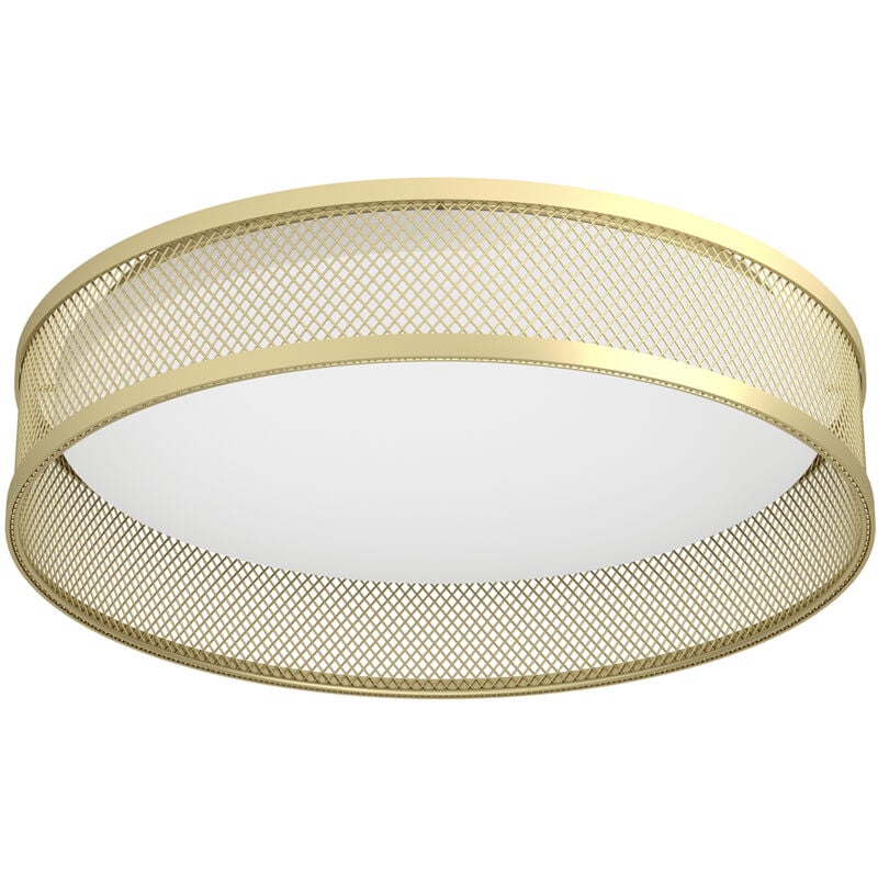foto del prodotto eglo plafoniera contemporanea luppineria acciaio ottone opaco luce led integrato 20w
