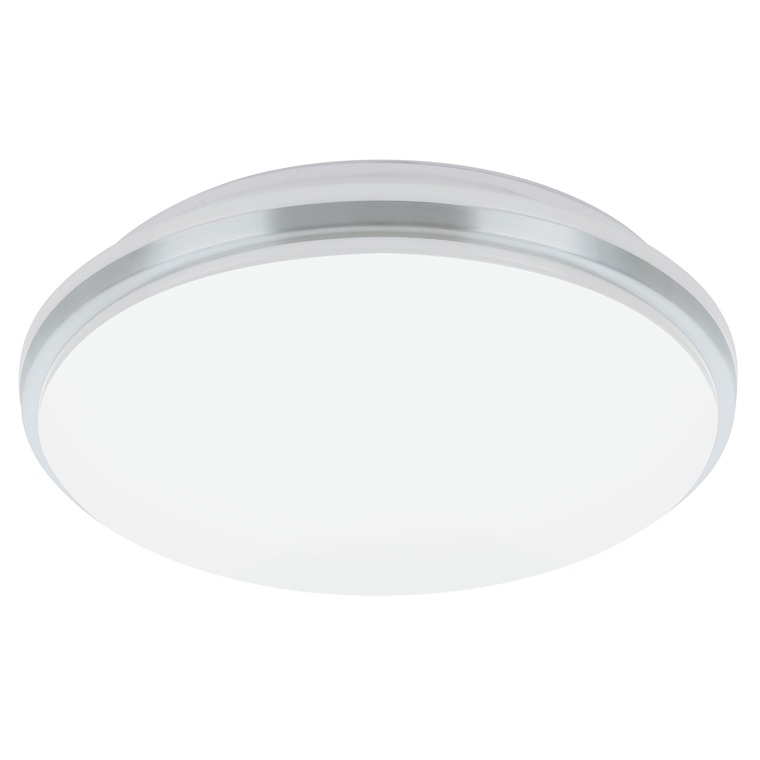 foto del prodotto eglo plafoniera contemporanea pinetto acciaio bianco luce led integrato 15,6w