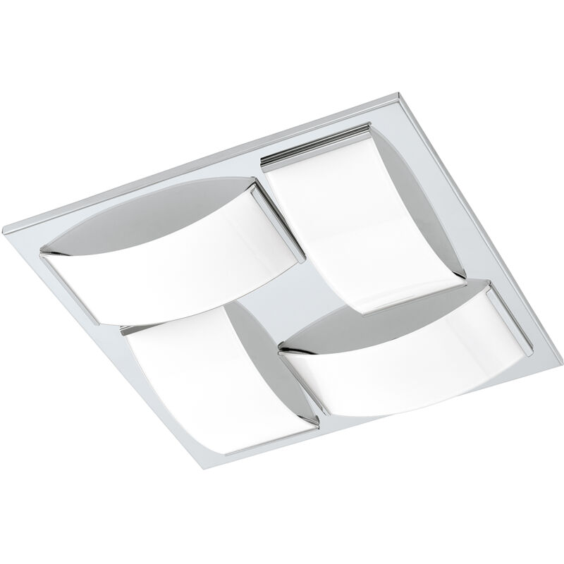 foto del prodotto eglo plafoniera contemporanea wasao 1 acciaio cromo 4 luci led integrato 5,4w