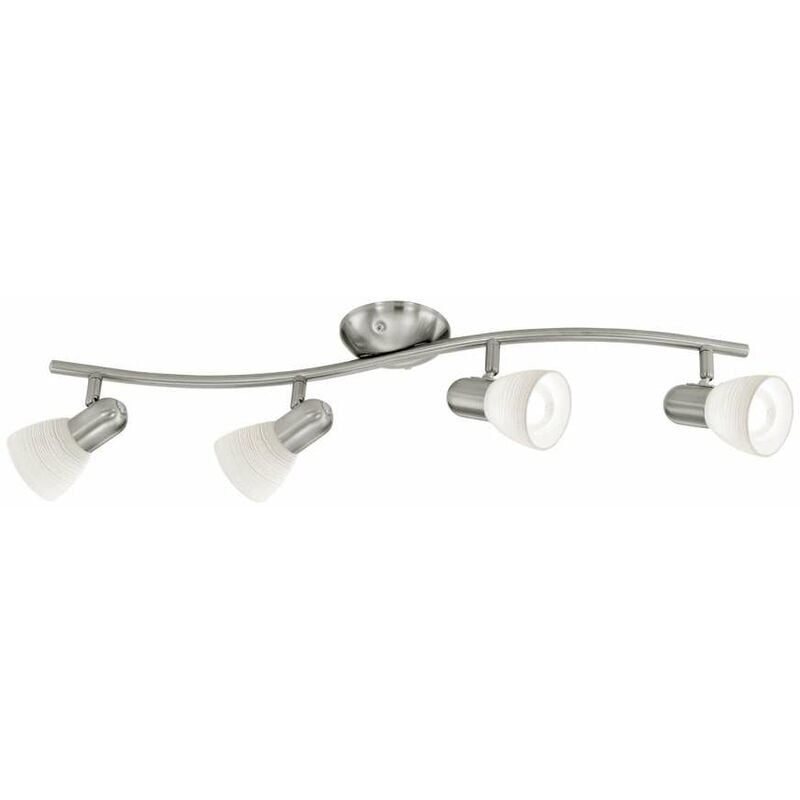 foto del prodotto eglo plafoniera da soffitto 4 luci faretti nickel lampada binario interno dakar