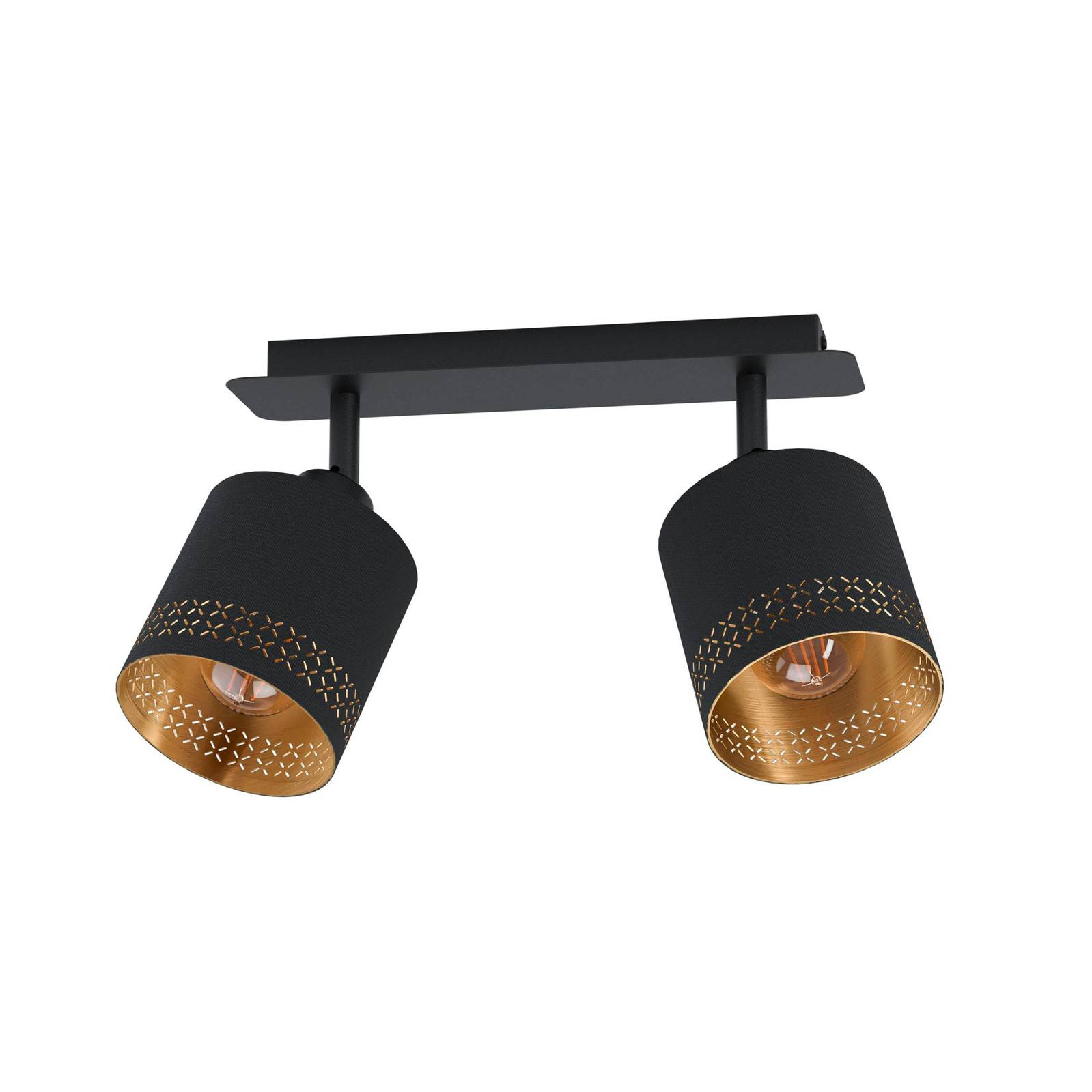 foto del prodotto eglo plafoniera esteperra nero/oro 2 luci