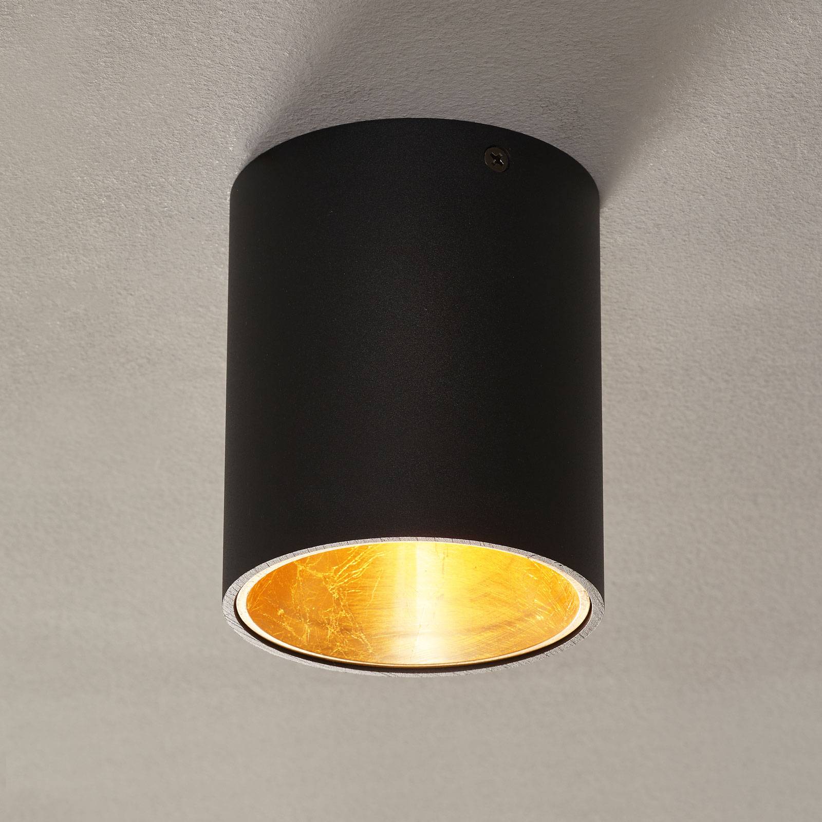foto del prodotto eglo plafoniera led rotonda polasso, nero oro
