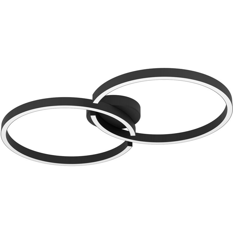 foto del prodotto eglo plafoniera minimal amandolo alluminio nero luce led integrato 19,5w