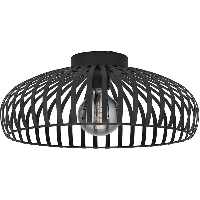 foto del prodotto eglo plafoniera minimal mogano 3 acciaio nero 1 luce e27