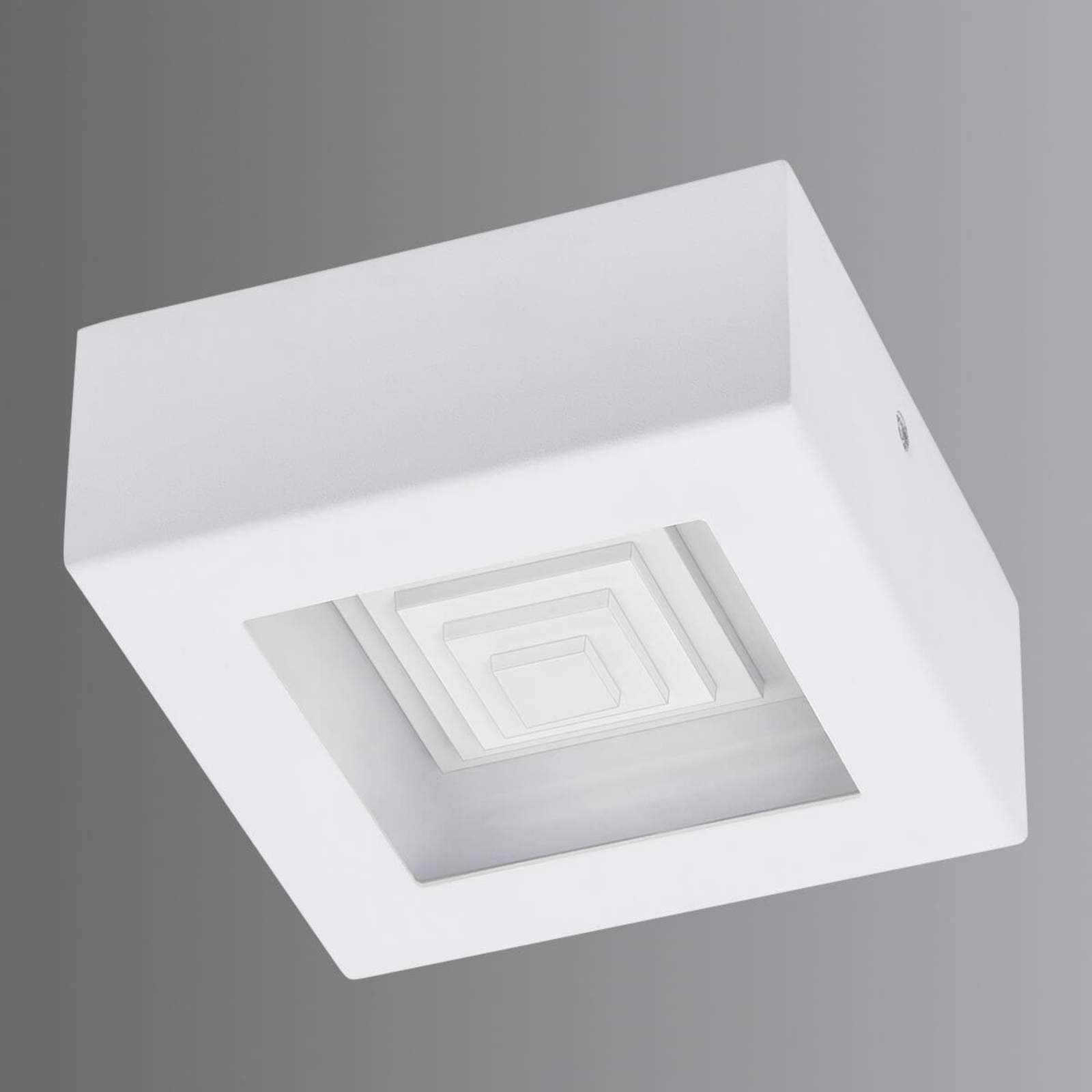 foto del prodotto eglo plafoniera moderna ferreros acciaio bianco 1 luce led integrato 6,3w