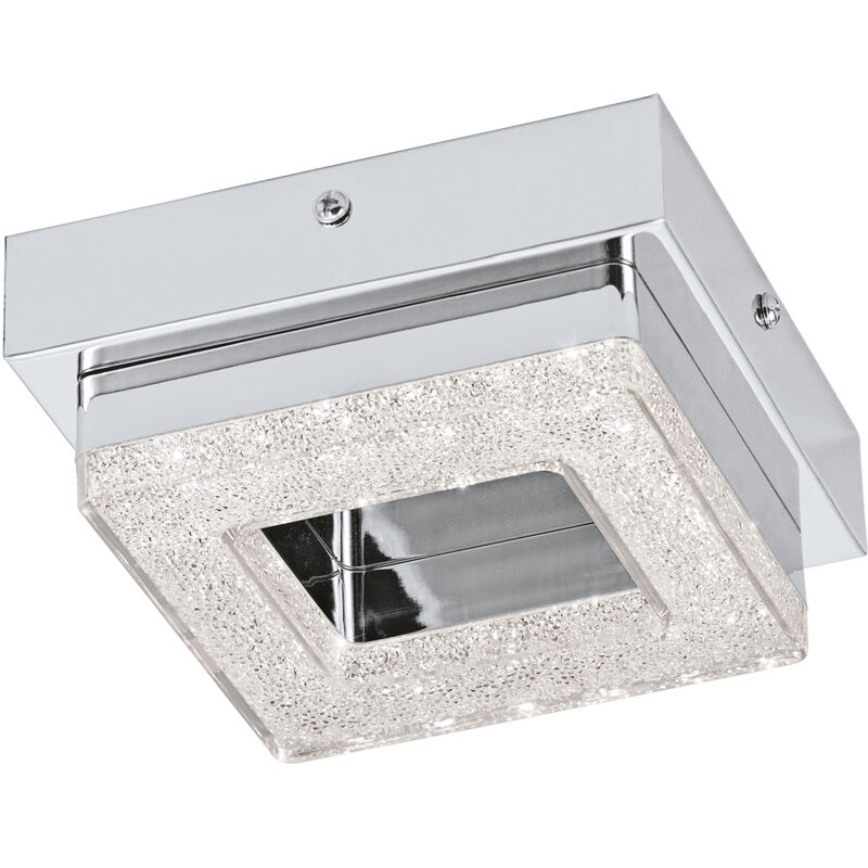 foto del prodotto eglo plafoniera moderna fradelo acciaio cromo 1 luce led integrato 3,2w
