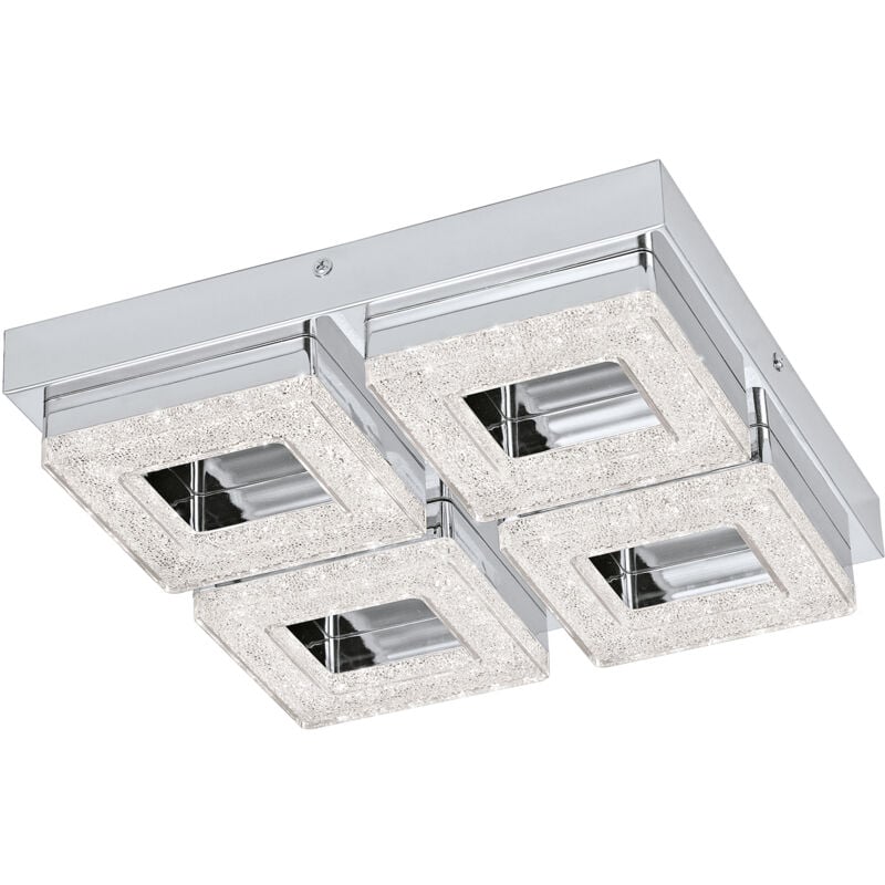 foto del prodotto eglo plafoniera moderna fradelo acciaio cromo 4 luci led integrato 3,5w