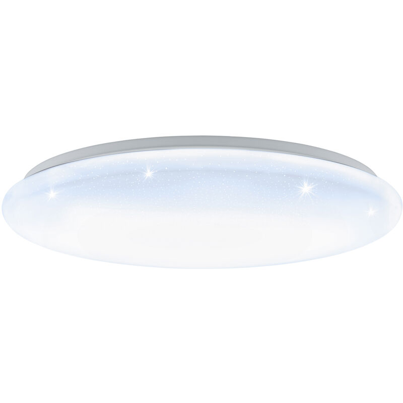 foto del prodotto eglo plafoniera moderna giron s acciaio bianco luce led integrato 36w