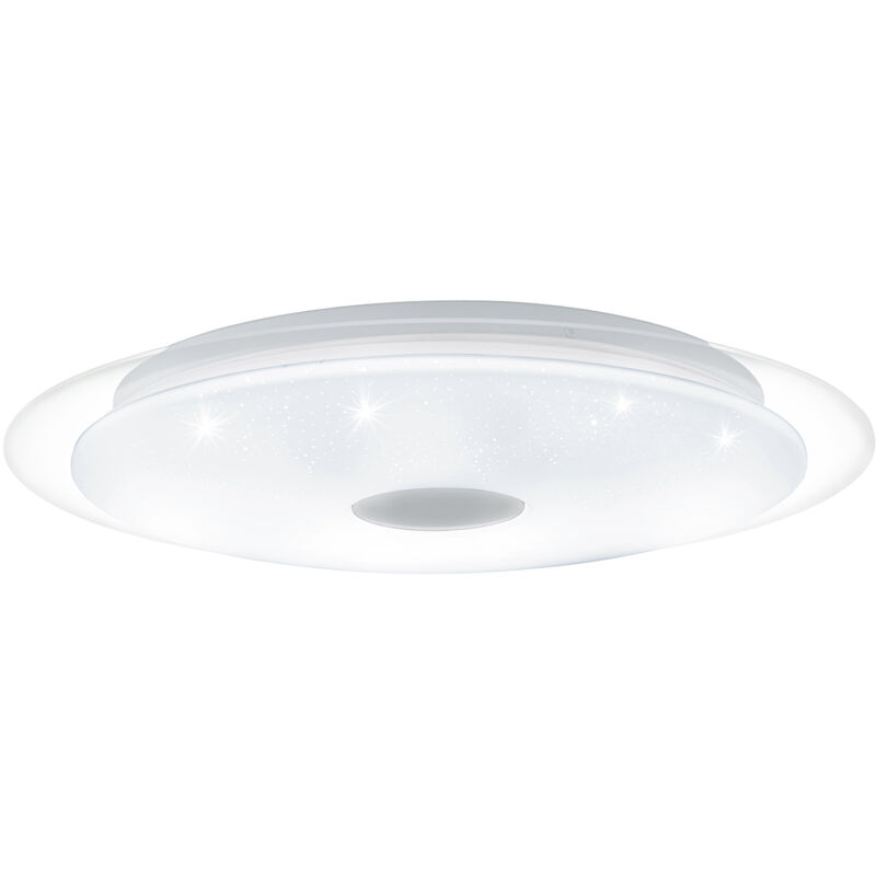 foto del prodotto eglo plafoniera moderna lanciano 1 acciaio bianco luce led integrato 18,8w