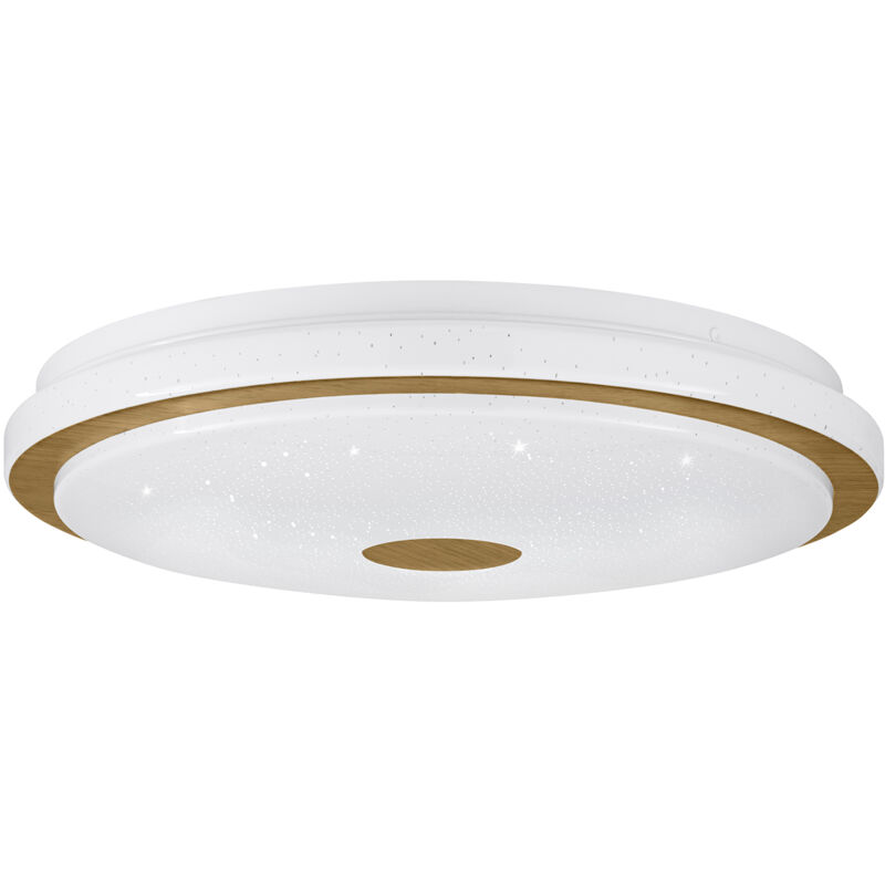 foto del prodotto eglo plafoniera moderna lanciano 1 acciaio bianco luce led integrato 24w