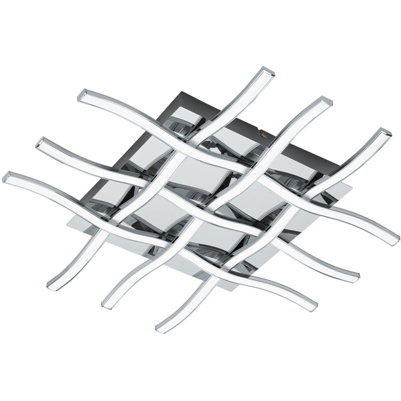 foto del prodotto eglo plafoniera moderna lasana 1 acciaio cromo 6 luci led integrato 6w