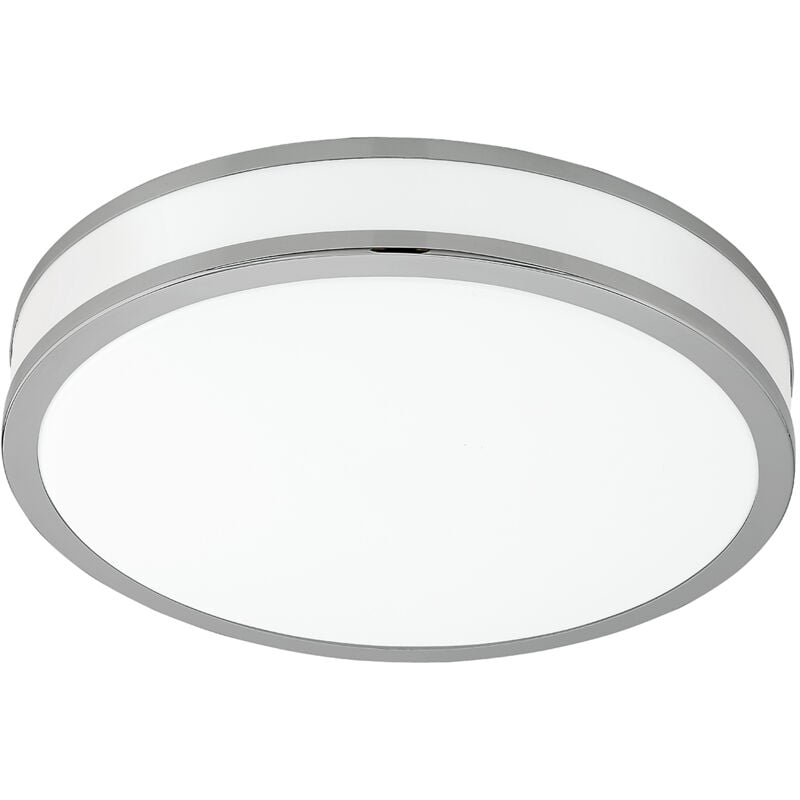 foto del prodotto eglo plafoniera moderna palermo 2 acciaio bianco luce led integrato 20w