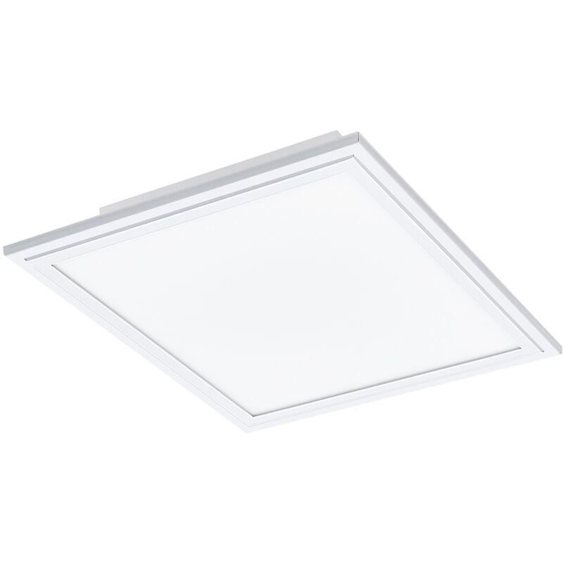foto del prodotto eglo plafoniera moderna salobrena a alluminio bianco luce led integrato 14w