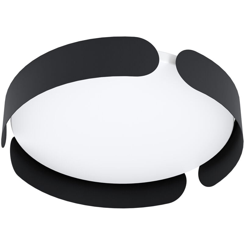 foto del prodotto eglo plafoniera moderna valcasotto acciaio nero luce led integrato 20w