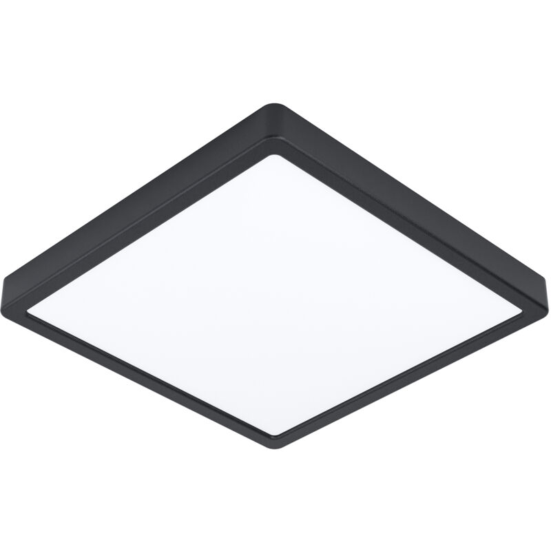 foto del prodotto eglo plafoniera quadrata esterno argolis 2 acciaio nero policarbonato bianco led