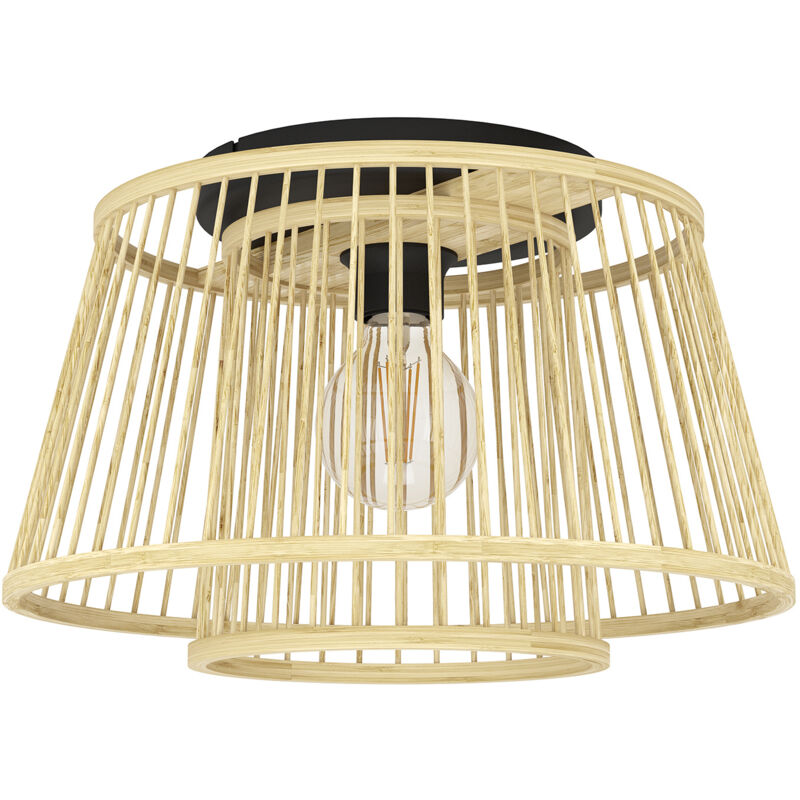 foto del prodotto eglo plafoniera vintage hykeham acciaio nero 1 luce e27