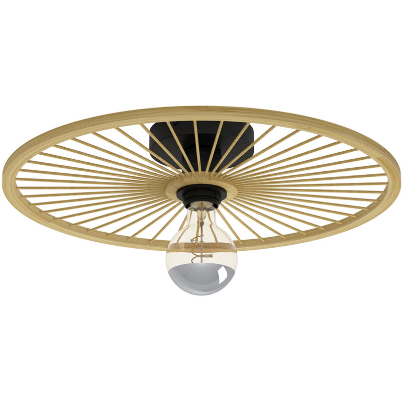 foto del prodotto eglo plafoniera vintage leominster acciaio nero 1 luce e27