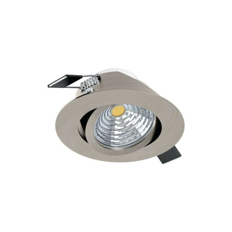 foto del prodotto eglo saliceto lampada led da incasso in alluminio nickel opaco 6w dn. 88 mm. 2700k 450lm 98303