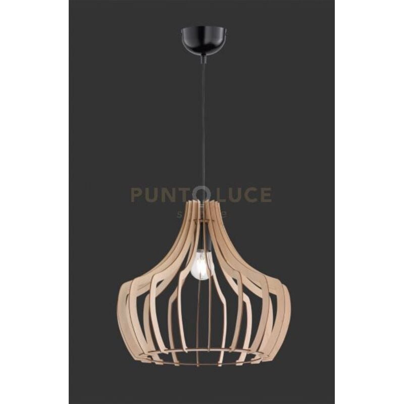 foto del prodotto eglo wood sospensione campana listelli di legno d. 38,5cm 1 luce attacco e27