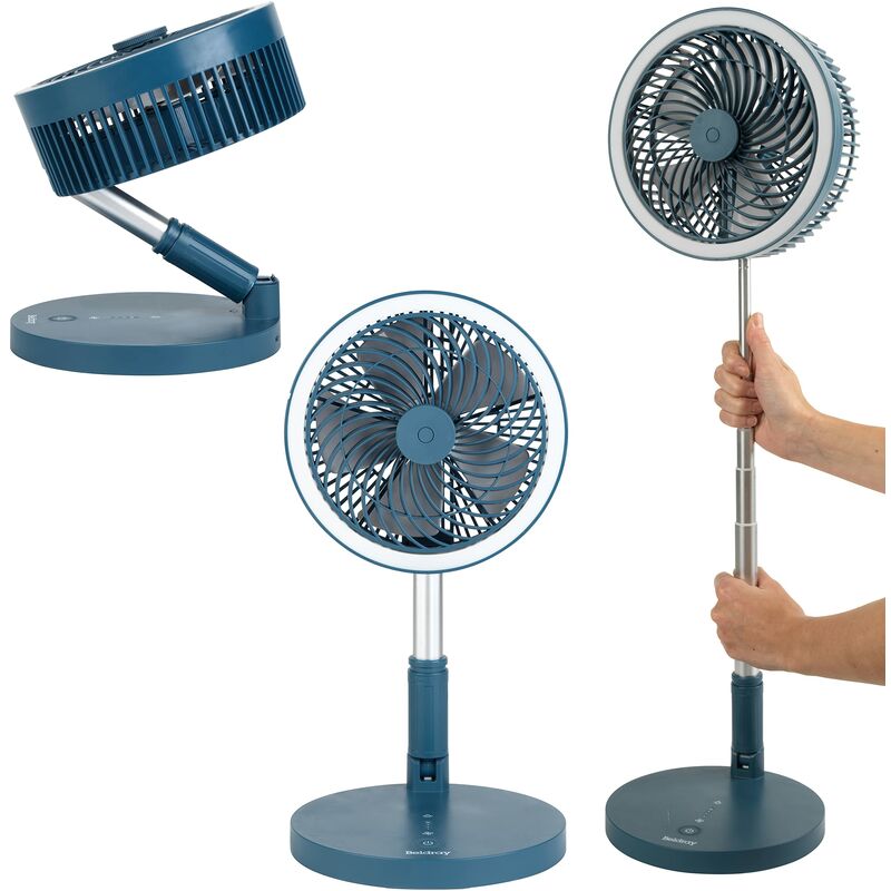 foto del prodotto eh3413b ventilatore 3 in 1 pieghevole e senza fili, ricaricabile usb, da tavolo a piantana a parete, per casa, ufficio, camera da letto,
