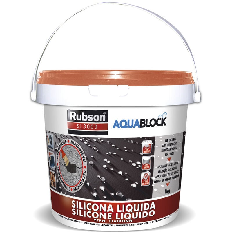 foto del prodotto ehs aquablock silicone liquido sl3000 terracotta rubson 1 kg