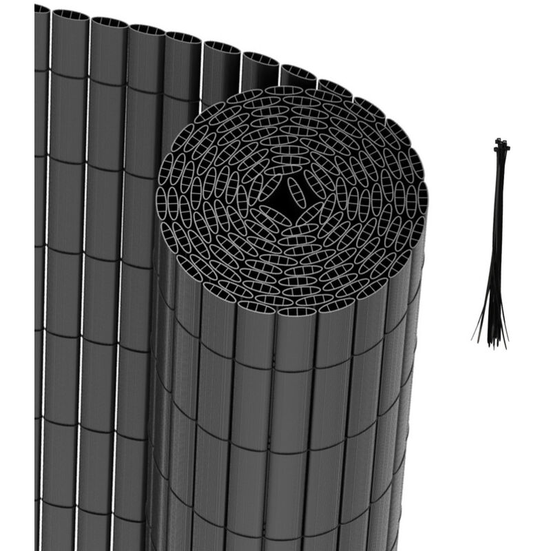 foto del prodotto einfeben swanew canisse in pvc recinzione occultante per recinzione frangivento da giardino privacy con morsetto per cavo grigio 120 x 300cm