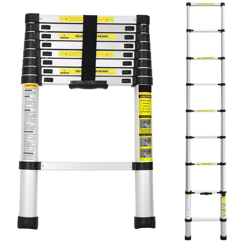 foto del prodotto einfeben swanew scala telescopica 2.6m silber scala telescopica pieghevole estensibile scala singola dritta carico massimo 150 kg